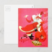 Cartes Pour Fêtes Annuelles Père Noël Candles (Devant / Derrière)