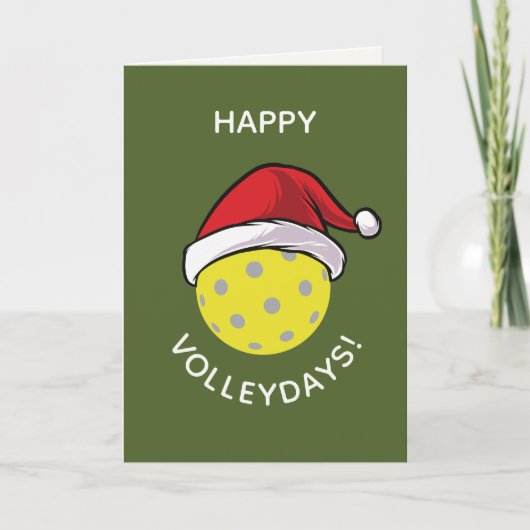 Cartes Pour Fêtes Annuelles Père Noël Casquette tendance Pickleball Green Noël (Devant)
