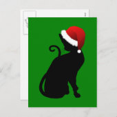 Cartes Pour Fêtes Annuelles Père Noël Cat (Devant / Derrière)