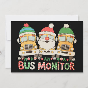 Cartes Pour Fêtes Annuelles Père Noël Chapeau Bus Moniteur Neige Xmas Lumières