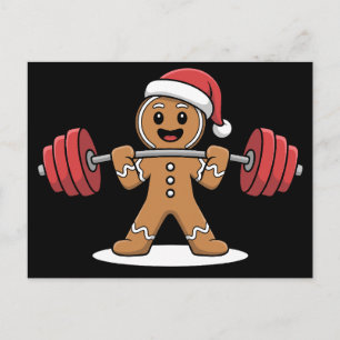 Cartes Pour Fêtes Annuelles Père Noël Chapeau de Gym de Musculation au Pain d'