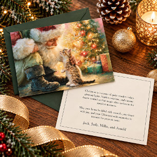 Cartes Pour Fêtes Annuelles Père Noël Chat Chaton Noël