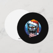 Cartes Pour Fêtes Annuelles Père Noël chat souhaite Joyeux Noël (Devant / Derrière)