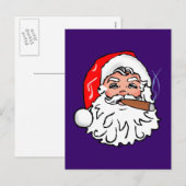 Cartes Pour Fêtes Annuelles Père Noël Cigare Père Noël (Devant / Derrière)