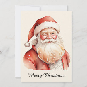 Cartes Pour Fêtes Annuelles Père Noël Classique Rétro Mignon Rustique