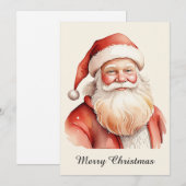 Cartes Pour Fêtes Annuelles Père Noël Classique Rétro Rustique Mignon (Devant / Derrière)