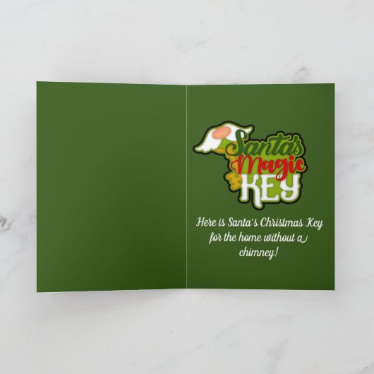 Cartes Pour Fêtes Annuelles Père Noël clé secrète ajouter un message (Intérieur)
