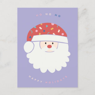 Cartes Pour Fêtes Annuelles Père Noël coloré Ho Ho Ho Illustré Noël
