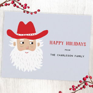 Cartes Pour Fêtes Annuelles Père Noël Cowboy Noël