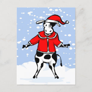 Cartes Pour Fêtes Annuelles Père Noël Cows est en train de venir !