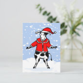 Cartes Pour Fêtes Annuelles Père Noël Cows est en train de venir ! (Debout devant)