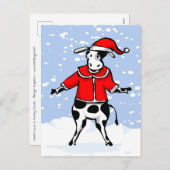Cartes Pour Fêtes Annuelles Père Noël Cows est en train de venir ! (Devant / Derrière)