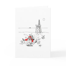 Père Noël creuser pour le pétrole