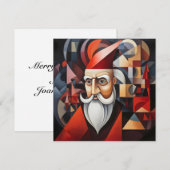 Cartes Pour Fêtes Annuelles Père Noël Cubisme (Devant / Derrière)