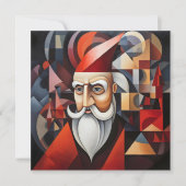 Cartes Pour Fêtes Annuelles Père Noël Cubisme (Devant)