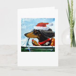Cartes Pour Fêtes Annuelles Père Noël Dachshund
