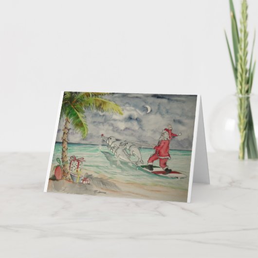 Cartes Pour Fêtes Annuelles Père Noël dans les Caraïbes (Devant)