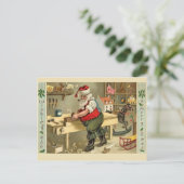 Cartes Pour Fêtes Annuelles Père Noël dans son atelier (Debout devant)