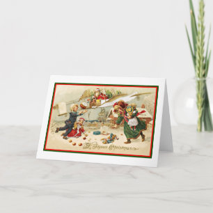 Cartes Pour Fêtes Annuelles Père Noël dans un avion