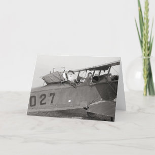 Cartes Pour Fêtes Annuelles père Noël dans un avion, 1921