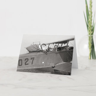 Cartes Pour Fêtes Annuelles Père Noël dans un avion, 1921