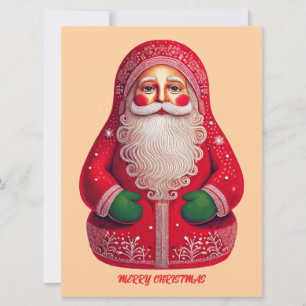 Cartes Pour Fêtes Annuelles Père Noël d'art populaire primitif