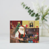 Cartes Pour Fêtes Annuelles Père Noël de 2 Dachshunds (b-t) (Debout devant)