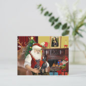 Cartes Pour Fêtes Annuelles Père Noël De Deux Miniatures. (Debout devant)