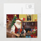 Cartes Pour Fêtes Annuelles Père Noël De Deux Miniatures. (Devant / Derrière)