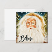 Cartes Pour Fêtes Annuelles Père Noël de l'ancien monde Croire à la magie de N (Devant / Derrière)