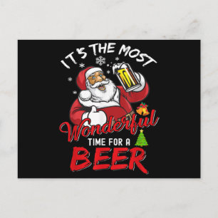 Cartes Pour Fêtes Annuelles Père Noël de Noël drôle buvant de la bière merveil