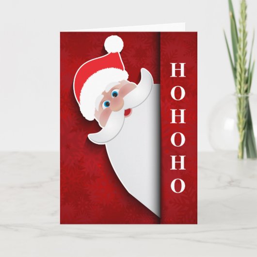 Cartes Pour Fêtes Annuelles Père Noël de Noël "HoHoHo" (Devant)