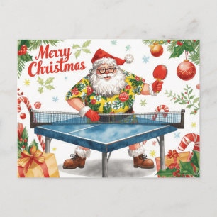 Cartes Pour Fêtes Annuelles Père Noël de Noël T-shirt Hawaïen Ping Pong