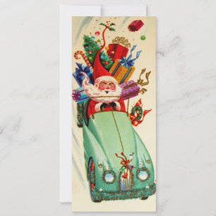 Cartes Pour Fêtes Annuelles Père Noël de Noël Vintage En Voiture