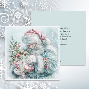 Cartes Pour Fêtes Annuelles Père Noël de Noël vintage pastel