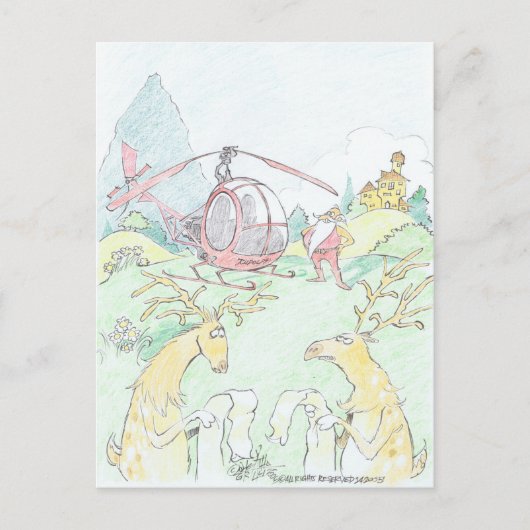 Cartes Pour Fêtes Annuelles Père Noël de nouveau Rudolf. (Devant)