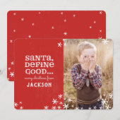 Cartes Pour Fêtes Annuelles père Noël, DÉFINISSEZ BIEN (Devant / Derrière)