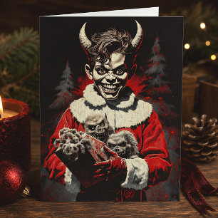 Cartes Pour Fêtes Annuelles Père Noël démoniaque Horreur Gothique Noël effraya