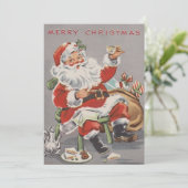 Cartes Pour Fêtes Annuelles père Noël des années 1950 avec thé et biscuits per (Debout devant)