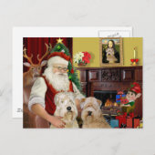 Cartes Pour Fêtes Annuelles Père Noël des camions à roues (DEUX) (Devant / Derrière)