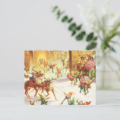 Cartes Pour Fêtes Annuelles Père Noël des elfes au pôle Nord (Debout devant)