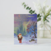 Cartes Pour Fêtes Annuelles PÈRE NOËL DES GNOMES Fêtes d'hiver Bleu Noël (Debout devant)