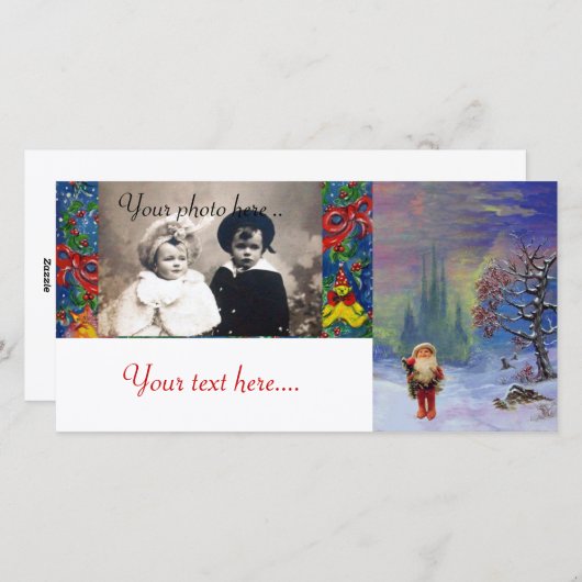 CARTES POUR FÊTES ANNUELLES PÈRE NOËL DES GNOMS (Devant / Derrière)