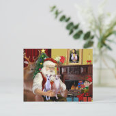 Cartes Pour Fêtes Annuelles Père Noël : deux Whippets (Debout devant)