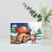Cartes Pour Fêtes Annuelles Père Noël devant le champignon (Debout devant)