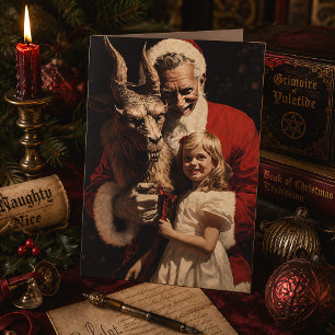 Cartes Pour Fêtes Annuelles Père Noël diabolique Noël gothique horreur