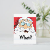 Cartes Pour Fêtes Annuelles Père Noël dit QUOI ? Design de Noël (Debout devant)