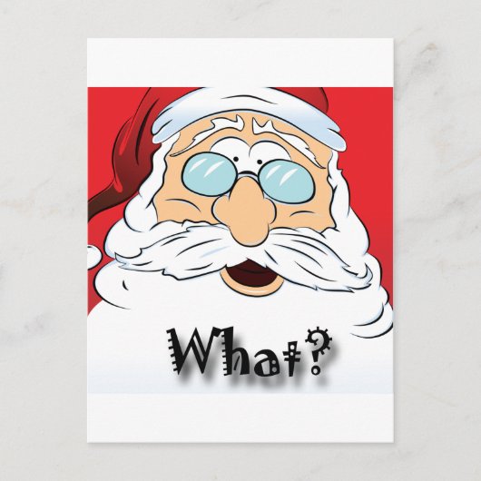 Cartes Pour Fêtes Annuelles Père Noël dit QUOI ? Design de Noël (Devant)