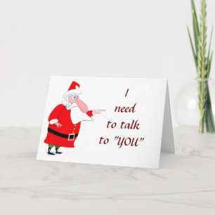 CARTES POUR FÊTES ANNUELLES PÈRE NOËL DIT : "VOUS* ÊTES SUR LA LISTE DES MALHE