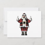 Cartes Pour Fêtes Annuelles Père Noël donne le doigt<br><div class="desc">Père Noël fait le salut des deux doigts</div>